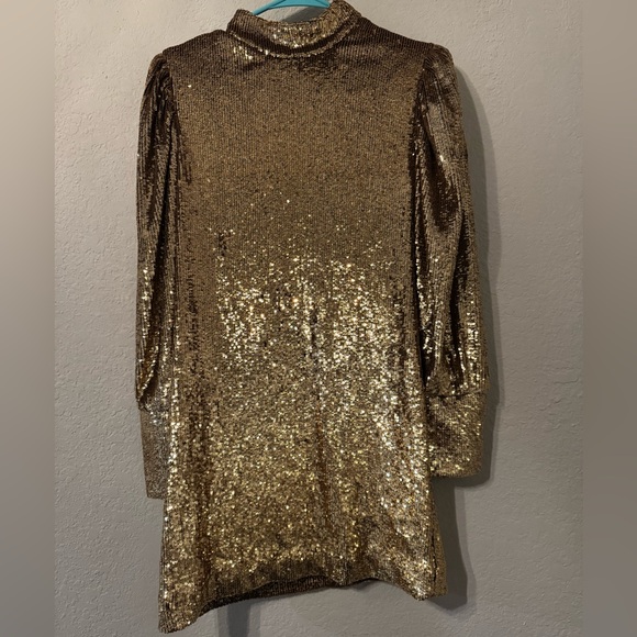 green emerald velvet dress Alix Sequin Knit Dress- Gold